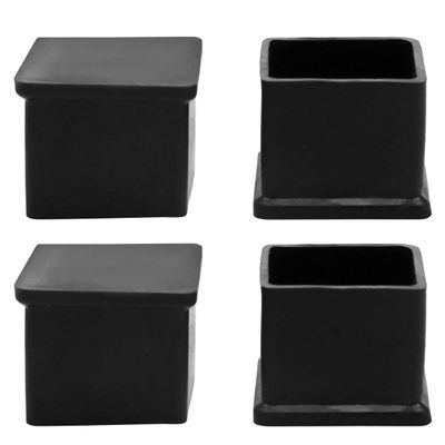 uxcell 4pcs Rubber Chair Leg Caps End Pad 0.79"x0.79"(20x20mm) Inner Size