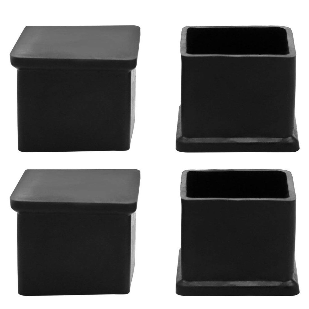 uxcell 4pcs Rubber Chair Leg Caps End Pad 0.79"x0.79"(20x20mm) Inner Size
