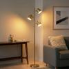 Brightech Jacob LED Standing Lamp, Modern Bright Floor Lamps for Living Rooms & Bedrooms, Tall LED Lighting Lamp with Adjustable 3 Light Tree Antique Brass/Gold view 1