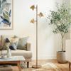 Brightech Jacob LED Standing Lamp, Modern Bright Floor Lamps for Living Rooms & Bedrooms, Tall LED Lighting Lamp with Adjustable 3 Light Tree Antique Brass/Gold view 2