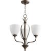 Quorum 6127-3-86 Transitional Three Light Chandelier from Jardin Collection in Bronze/Dark Finish, view 1