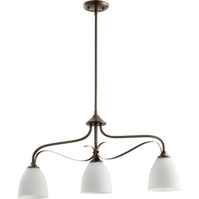 Quorum 6627-3-86 Transitional Three Light Island Pendant from Jardin Collection in Bronze/Dark Finish, 33.00 inches