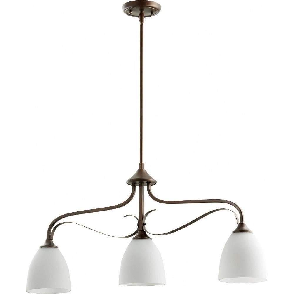 Quorum 6627-3-86 Transitional Three Light Island Pendant from Jardin Collection in Bronze/Dark Finish, 33.00 inches