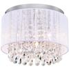 LaLuLa White Chandelier Mini Flush Mount Chandeliers Small Drum Lighting Crystal 3 Light Flush Mount Light Fixtures for Bedroom Chandelier view 1