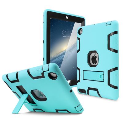 AICase for iPad 2 Case, iPad 3/iPad 4 Case, Kickstand Shockproof Heavy Duty High Impact Resistant Rugged Hybrid Three Layer Full Body Protection with Stylus for iPad 2/3/4(Light Green/Black)