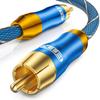 EMK Subwoofer Cable (9.8ft/3m) -Digital Coaxial/Subwoofer Cable Dual Shielded with Gold Plated RCA to RCA Connectors -Top Blue Series view 1