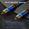 EMK Subwoofer Cable (9.8ft/3m) -Digital Coaxial/Subwoofer Cable Dual Shielded with Gold Plated RCA to RCA Connectors -Top Blue Series view 3