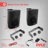 Pyle Waterproof Wall Mount Speaker System - 5.25 Inch Active + Passive Pair Wireless Bluetooth Compatible Indoor/Outdoor Stereo Sound Set with AUX IN - Pyle PDWR52BTBK (Black) view 2