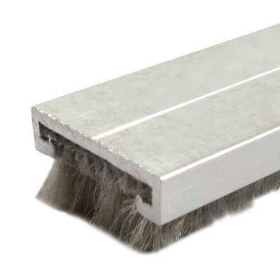 Mill Aluminum Mortised Door Bottom Sweep with Pile Brush Seal (7452MA) in (36''), SMS # 6 x 1/2'' supplied