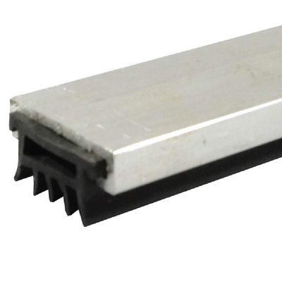 Mill Aluminum Mortised Door Seal with Fingered Rubber (7352MA), SMS #6 x 1/2'' supplied, (48'' L x 1-1/32'' W x 7/16'' H)