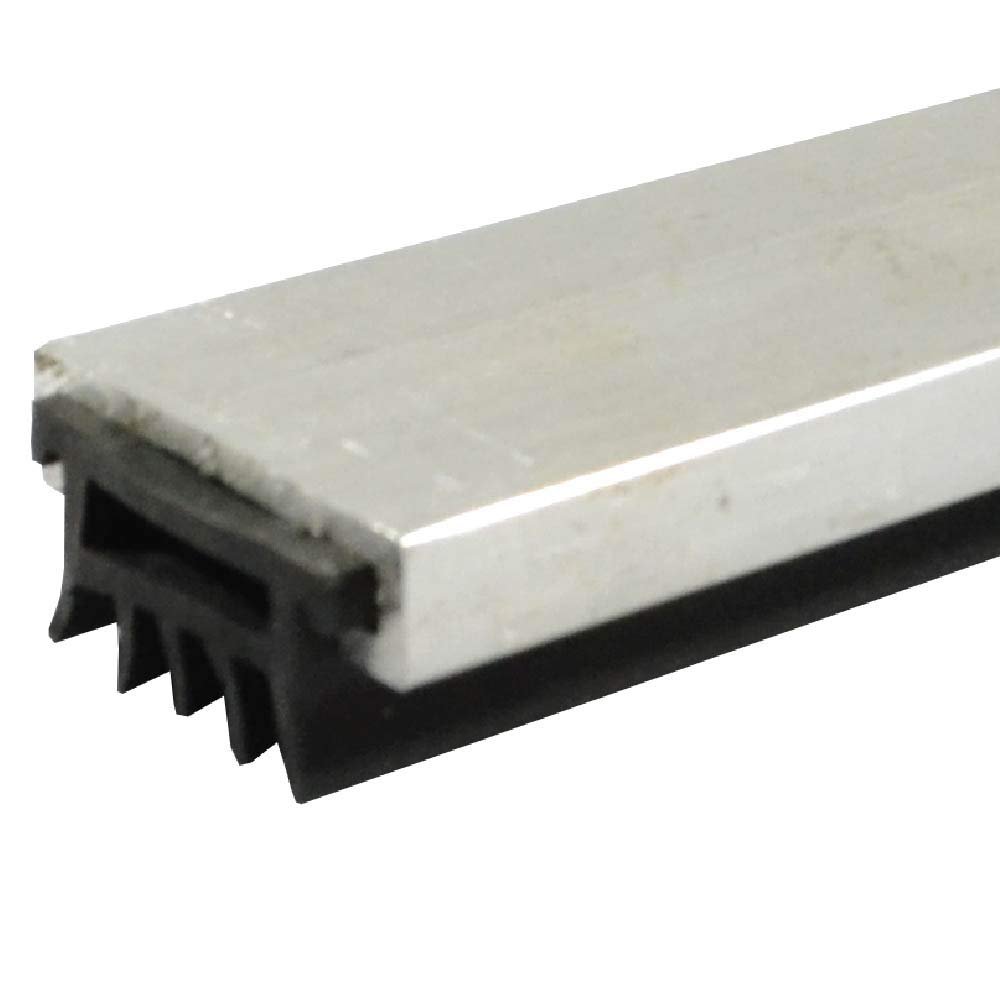 Mill Aluminum Mortised Door Seal with Fingered Rubber (7352MA), SMS #6 x 1/2'' supplied, (48'' L x 1-1/32'' W x 7/16'' H)