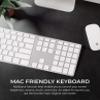 Matias FK418BTS Bluetooth Wireless Aluminum Keyboard with Numeric Keypad and 4-Device Sync - Compatible with Mac, iPhone, iPad, Android and Windows PC (Silver) view 3