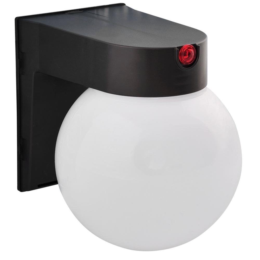 AMAX LIGHTING INC. Globe Porch 120V 12watts SLR Bronze Outdoor Wall Fixture with Sensor A-19 Blub