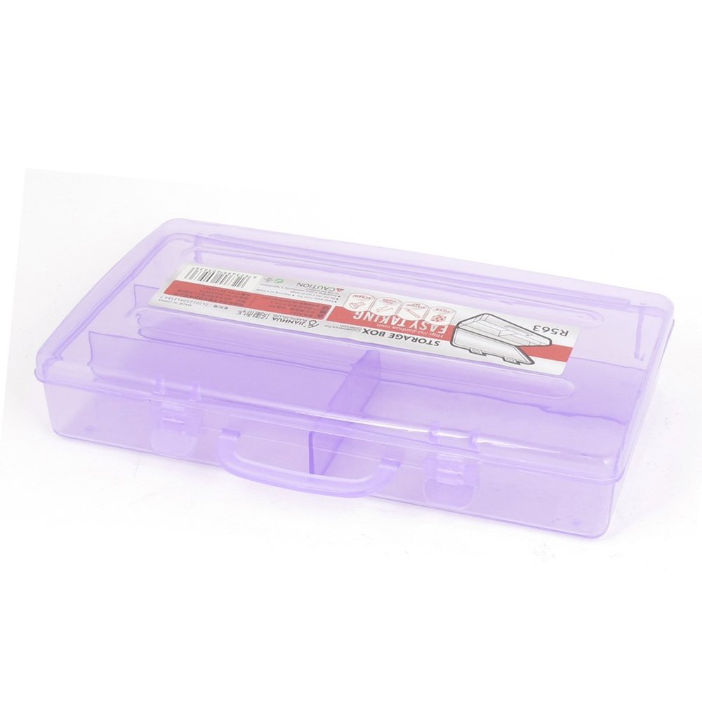 Aexit Plastic 4 Tool Organizers Slots Electronic Component Case Box Container Tool Boxes Clear Purple