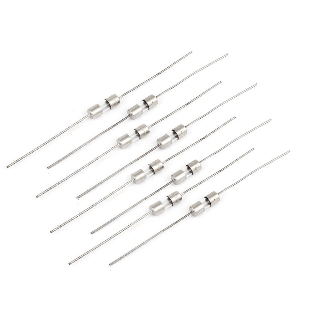 Aexit 10 Pcs Fuses 3mm x 10mm axia-l Leads Fast Acting Glass Fuses Tube Cartridge Fuses 1Amp 250V