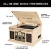 Victrola The Quincy 6-in-1 Bluetooth Record Player & Multimedia Center with Built-in Speakers  3-Speed Turntable, CD & Cassette Player, FM Radio, Wireless Music Streaming (Grey Wood) view 2