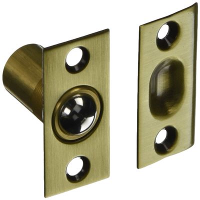 Baldwin 0425060 Adjustable Ball Catch, Antique Brass with Brown