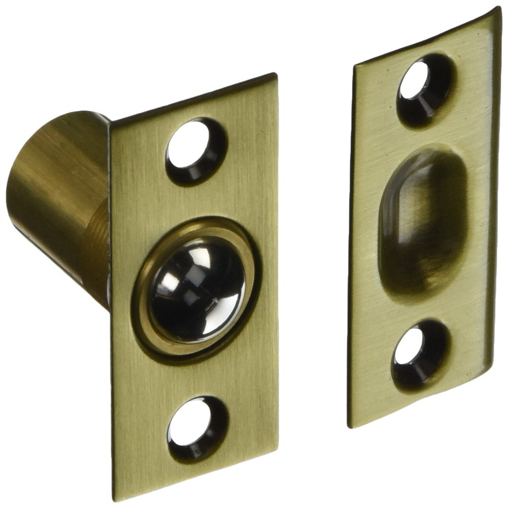 Baldwin 0425060 Adjustable Ball Catch, Antique Brass with Brown