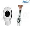 SeaLux Flush Mount Recessed 1" (Dia.) Flag Staff Pole Angled Socket/Base Polished 316 Stainless Steel (Socket Only) view 3