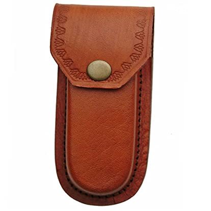 5" Heavy Duty Brown Leather Sheath (Pack of 2)