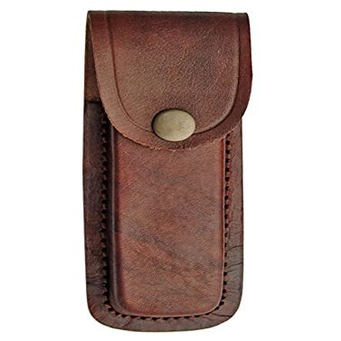 5" BROWN PLAIN LEATHER SHEATH (Pack Of 2)