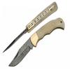 Plain Bolster Damascus Steel Blade | Bone Handle 3.75 inch Edc Pocket Folding Knife view 1