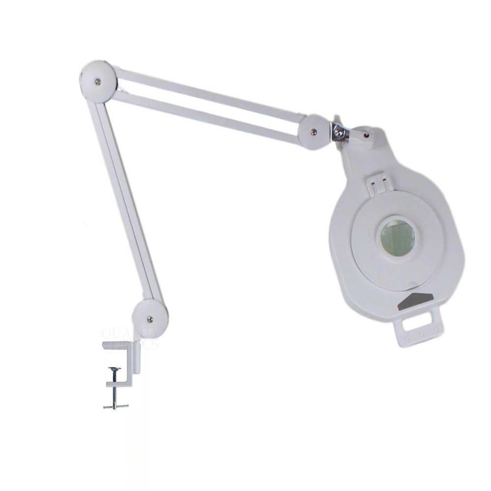 Quality Optics USA 8D/5D 4 Function 90 LED Lighted, Swing Arm Workstation Magnifier w/UV Black Light & Optional Stand