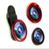 Mobile Phone Camera Lens Kit Fish Eye Lens + 2 in 1 Macro Lens & Super Wide Angle Lens with Universal Phone Clip for iPad iPhone 8 7 6 5 Samsung BlackBerry HTC and Most Smartphones (RED) view 1