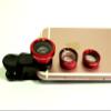 Mobile Phone Camera Lens Kit Fish Eye Lens + 2 in 1 Macro Lens & Super Wide Angle Lens with Universal Phone Clip for iPad iPhone 8 7 6 5 Samsung BlackBerry HTC and Most Smartphones (RED) view 3