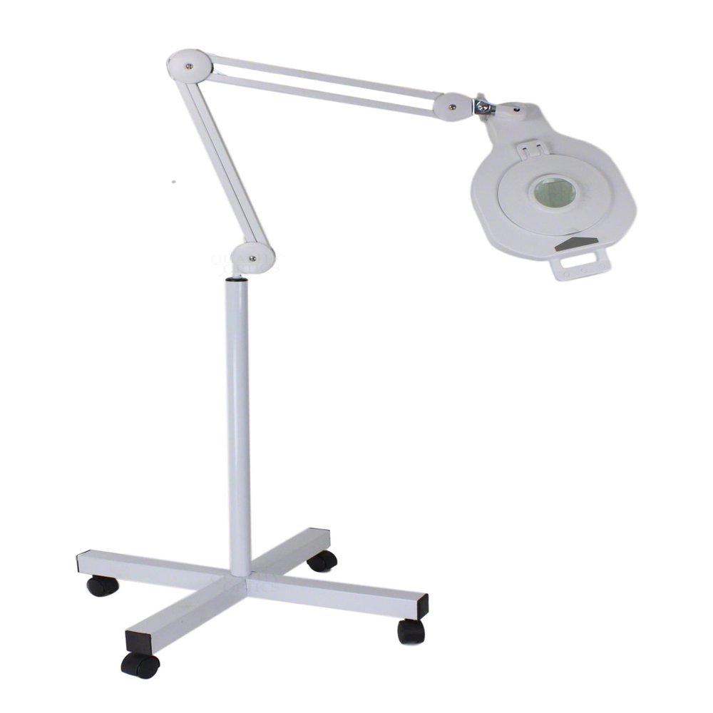 Quality Optics USA 8D/5D 4 Function 90 LED Lighted, Swing Arm Workstation Magnifier w/UV Black Light & Optional Stand