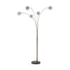 Signature Design by Ashley Winter Contemporary 95" Metal and Black Marble Floor Arc Lamp with 5 Lights & Dimmer Switch, Silver view 1