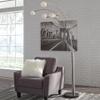 Signature Design by Ashley Winter Contemporary 95" Metal and Black Marble Floor Arc Lamp with 5 Lights & Dimmer Switch, Silver view 2