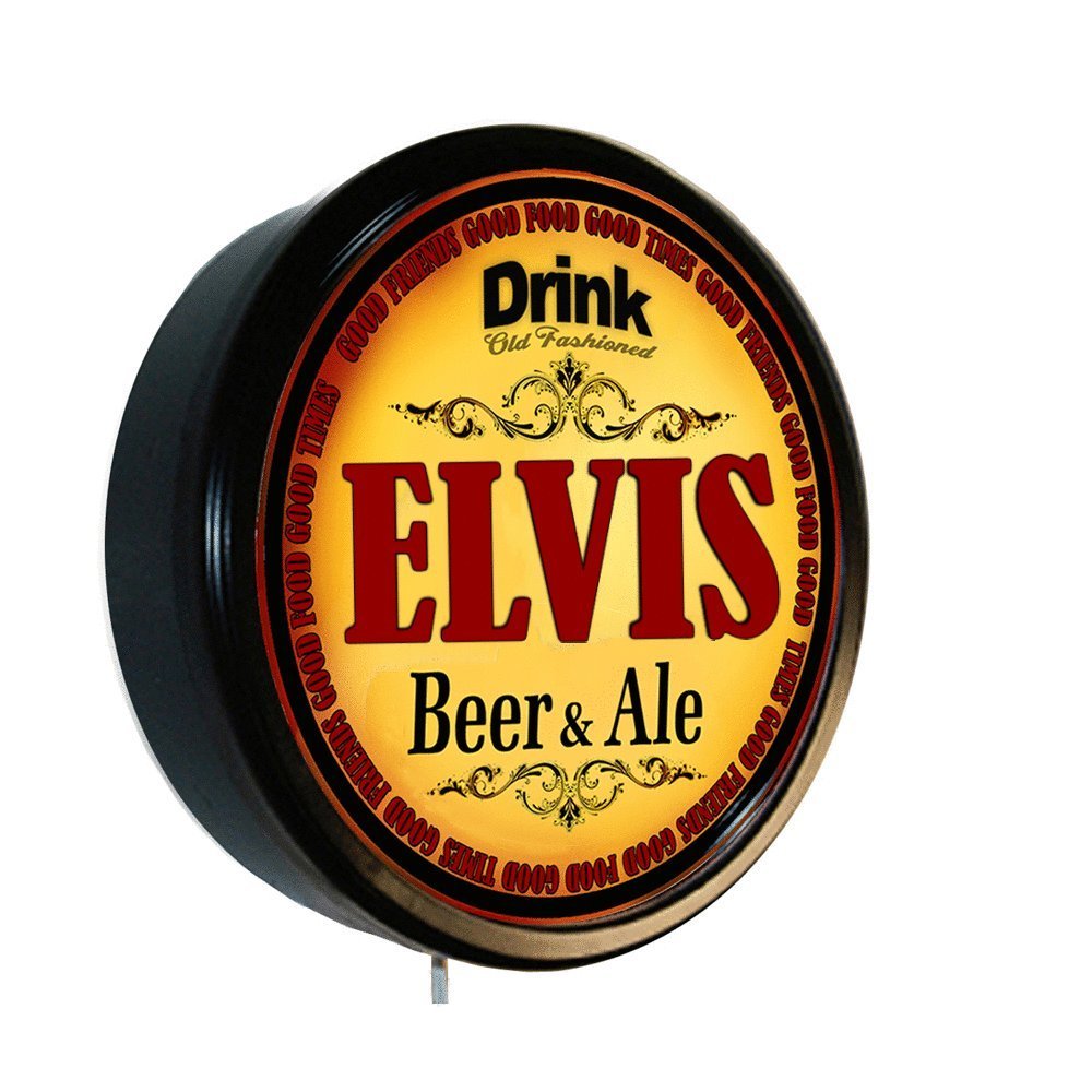 Goldenoldiesclocks Elvis Beer and Ale Cerveza Lighted Wall Sign