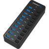 SABRENT 10-Port 60W USB 3.0 Hub with Individual Power Switches and LEDs, Includes 60W 12V/5A Power Adapter (HB-BU10) view 1