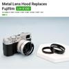 JJC Lens Hood for Fujifilm Fuji X100 X100VI X100V X100F X100S X100T X70 Cameras with 49mm Adapter Ring Replaces Fujifilm LH-X100 Lens Shade and AR-X100 Adapter Ring-Silver view 2