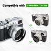 JJC Lens Hood for Fujifilm Fuji X100 X100VI X100V X100F X100S X100T X70 Cameras with 49mm Adapter Ring Replaces Fujifilm LH-X100 Lens Shade and AR-X100 Adapter Ring-Silver view 4