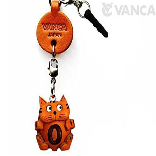 Alphabet Cat O Leather Animal Earphone Jack Accessory / Dust Plug / Ear Cap / Ear Jack *VANCA* Made in Japan #47645