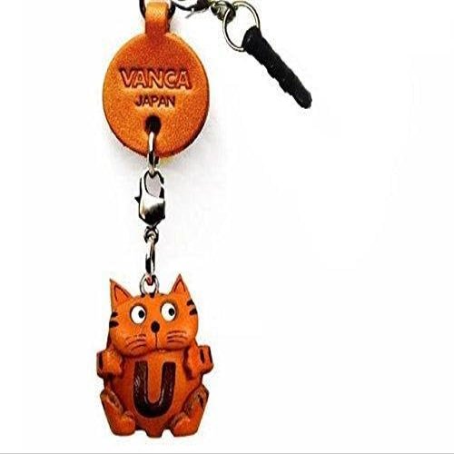 Alphabet Cat U Leather Animal Earphone Jack Accessory / Dust Plug / Ear Cap / Ear Jack *VANCA* Made in Japan #47651