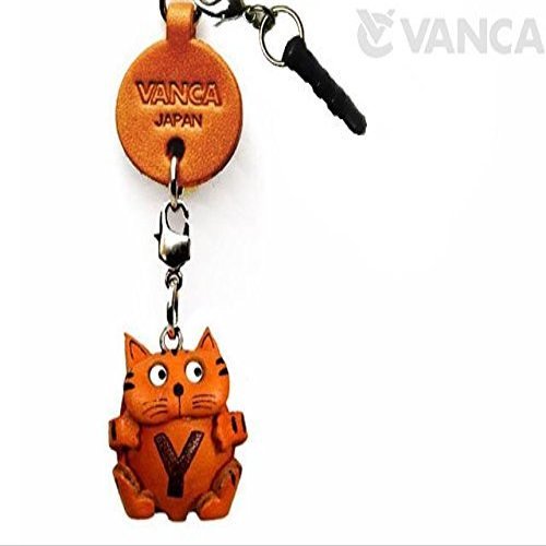 Alphabet Cat Y Leather Animal Earphone Jack Accessory / Dust Plug / Ear Cap / Ear Jack *VANCA* Made in Japan #47655