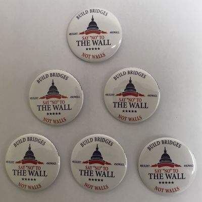 PresidentialElection.com Build Bridges Not Walls Special Interest Button Set of 6 (NOWALL-703-6)