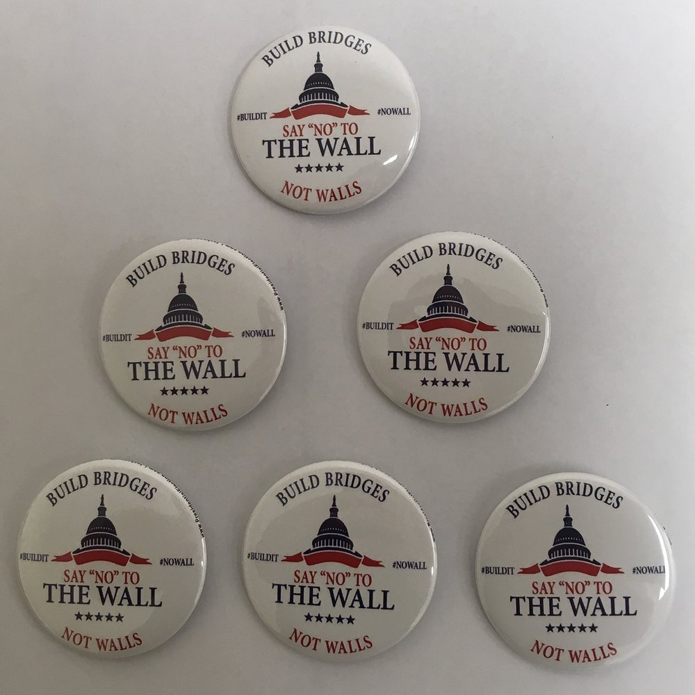PresidentialElection.com Build Bridges Not Walls Special Interest Button Set of 6 (NOWALL-703-6)