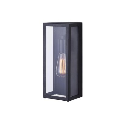 CANARM Galia 1-Light Black Outdoor Wall Light with Clear Glass