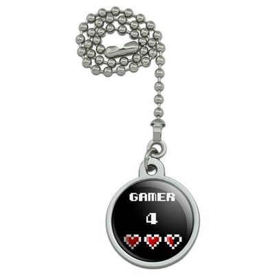 GRAPHICS & MORE Gamer 4 Life for Pixel Hearts Geek Ceiling Fan and Light Pull Chain
