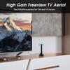 Digital HDTV Antenna - August DTA250 - High Gain Portable TV Antenna with Magnetic Base and Coaxial Cable - 75 Miles Range view 2