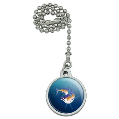GRAPHICS & MORE Blue Marlin Swimming in Ocean Ceiling Fan and Light Pull Chain