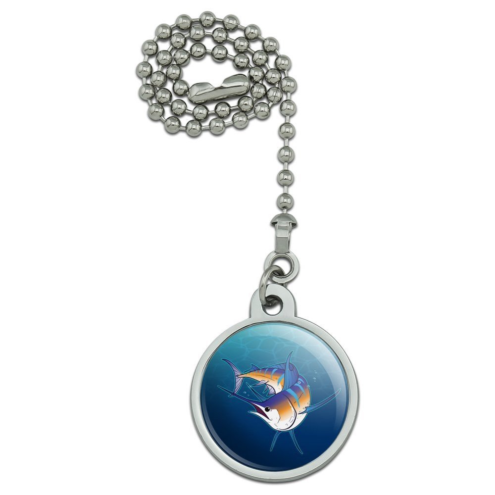 GRAPHICS & MORE Blue Marlin Swimming in Ocean Ceiling Fan and Light Pull Chain