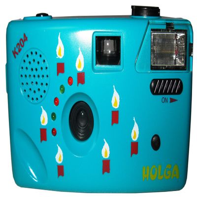 Holga K204 Turquoise Original "Happy Birthday" Noise Making 35mm Film Camera