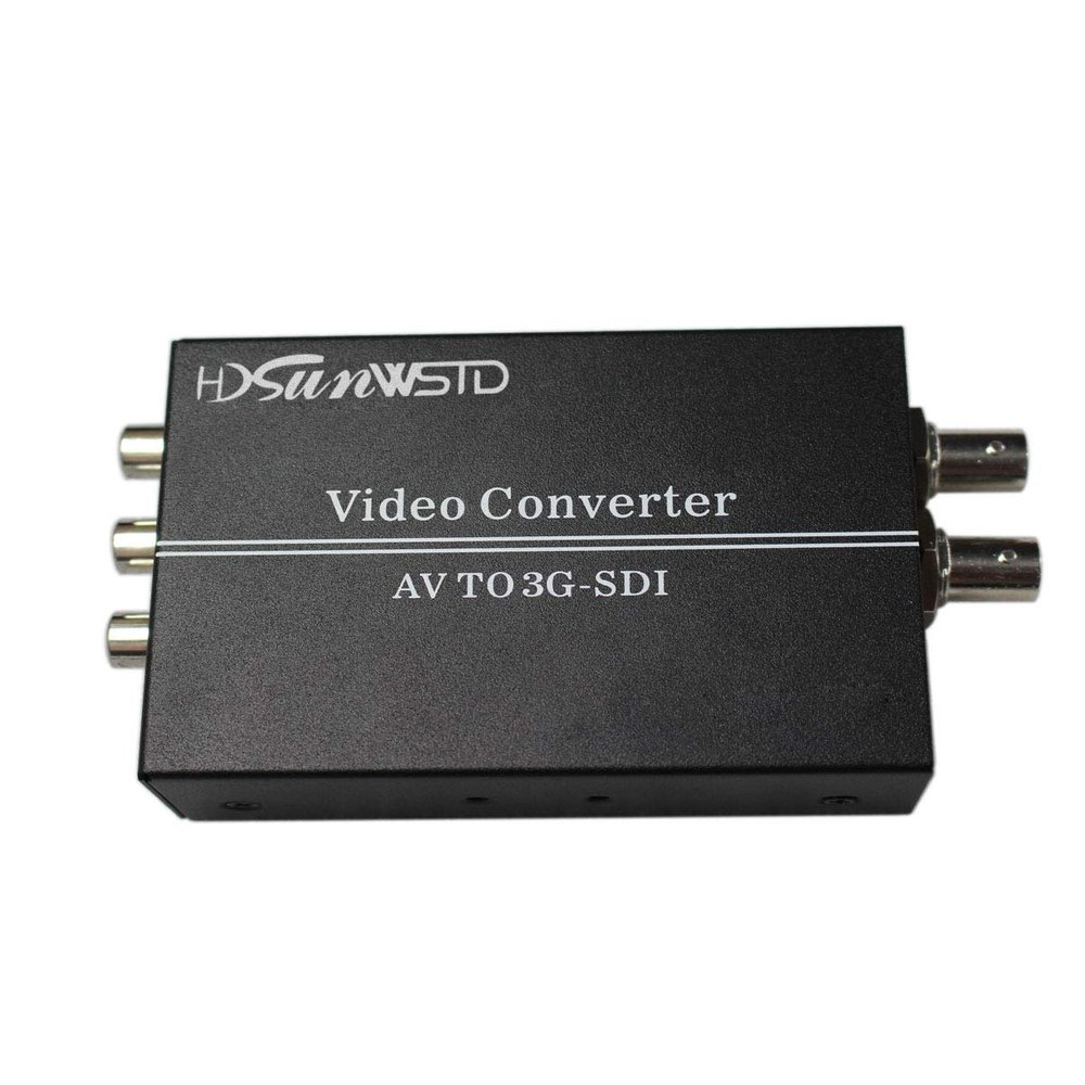 HDSUNWSTD Audio Video AV/CVBS L/R to SDI Adapter Converter,cvbs to HD-SDI/3G-SDI Video Converter for HDTV Camera