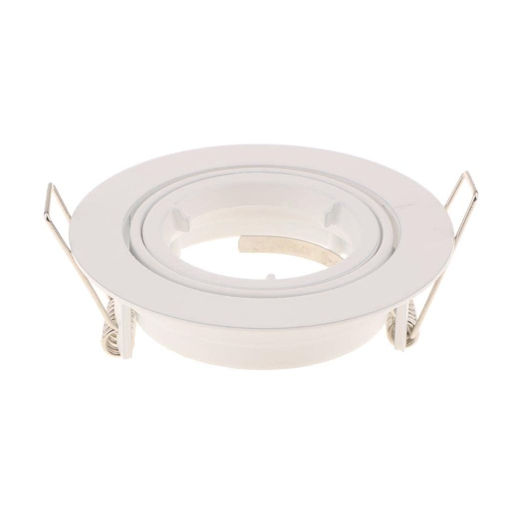 MR16/GU10 Recessed Light Holder Retrofit Ceiling Lighting Fixture 50W 110-220V, Adjustable Clips - White