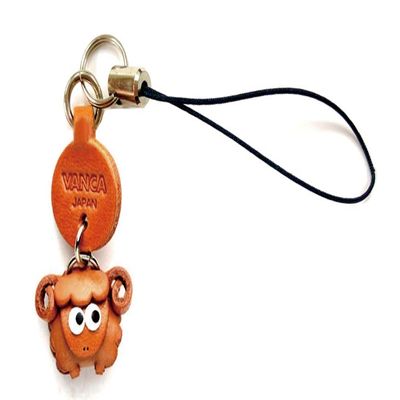 Sheep Leather Zodiac Mascot Mobile/Cellphone Charm VANCA Craft-Collectible Cute Mascot Made in Japan